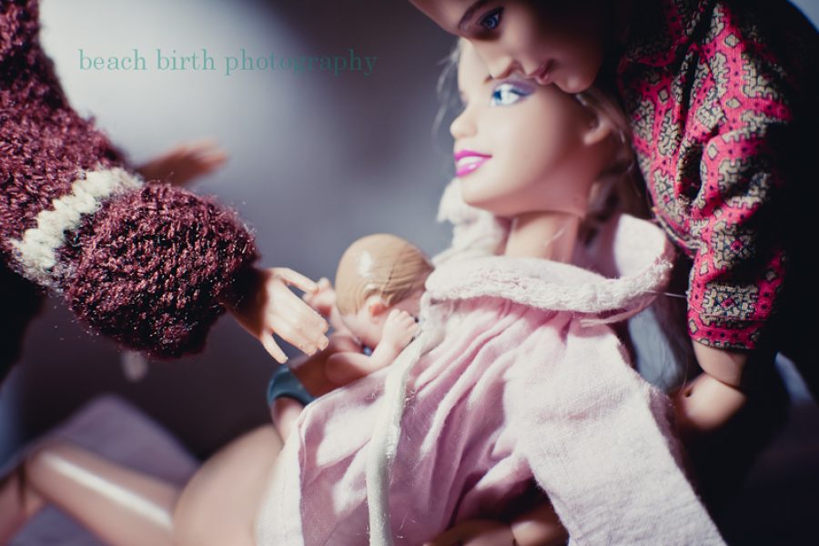 Barbie Giving Birth by Katie Moore of Beach Birth